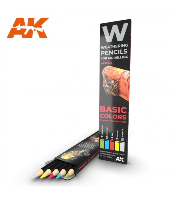 AK10045 Set 5 crayons weathering Basic Colors