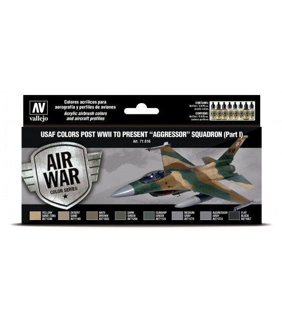 71616 Set Vallejo Model Air 8 u. (17 ml.) USAF colors post WWII to present “Aggressor” Squadron Part I