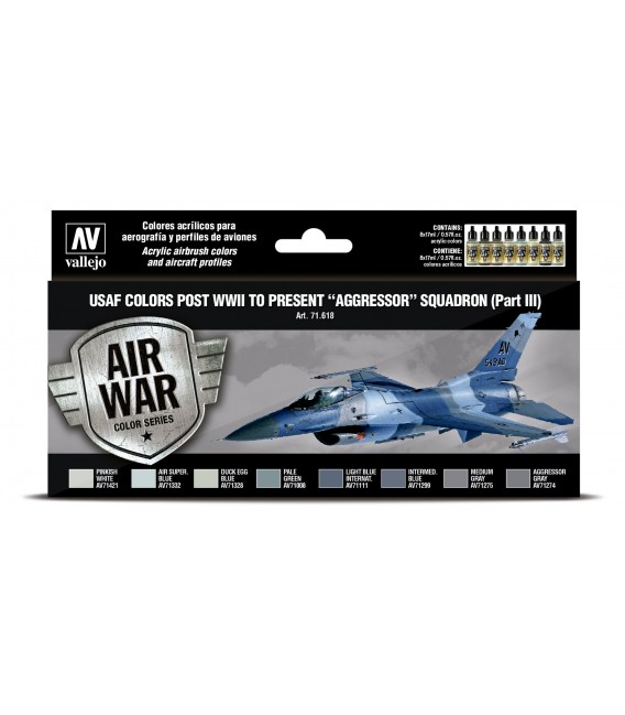 71616 Set Vallejo Model Air 8 u. (17 ml.) USAF colors post WWII to present “Aggressor” Squadron Part I