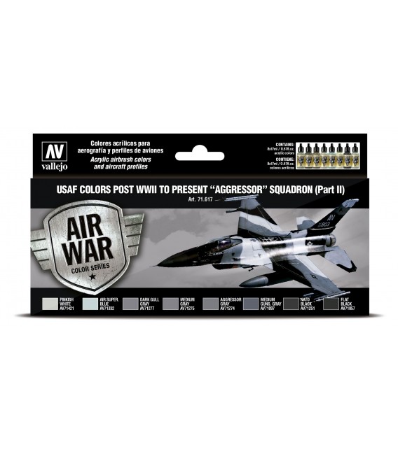 71616 Set Vallejo Model Air 8 u. (17 ml.) USAF colors post WWII to present “Aggressor” Squadron Part I