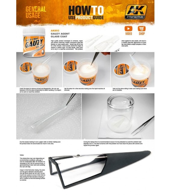 AK893 GAUZY Agent glass coat 100 ml.