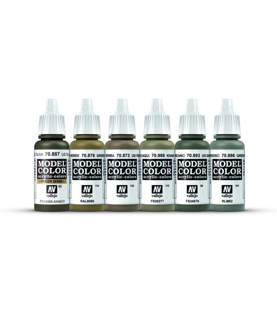 Set Vallejo Model Color 6 u. (17 ml.) WWII American Armour & Infantry Wargames Color Series