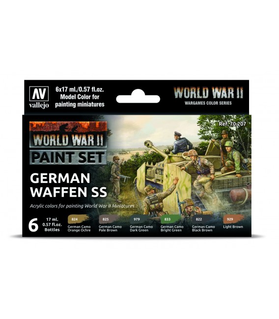 Set Vallejo Model Color 6 u. (17 ml.) WWII German Waffen SS Wargames Color Series