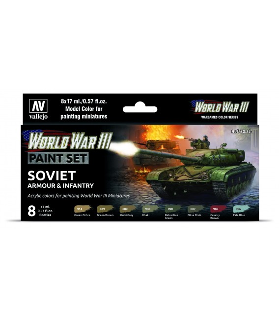 Set Vallejo Model Color 8 u. (17 ml.) WWIII Soviet Armour & Infantry Wargames Color Series