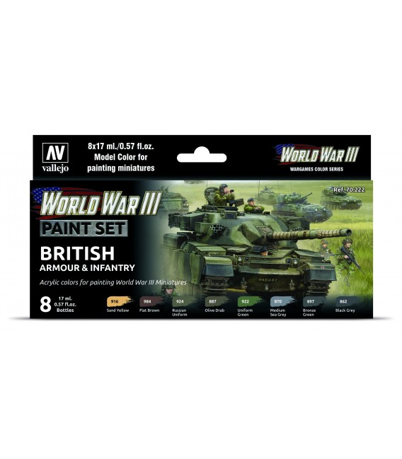 Set Vallejo Model Color 8 u. (17 ml.) WWIII Soviet Armour & Infantry Wargames Color Series
