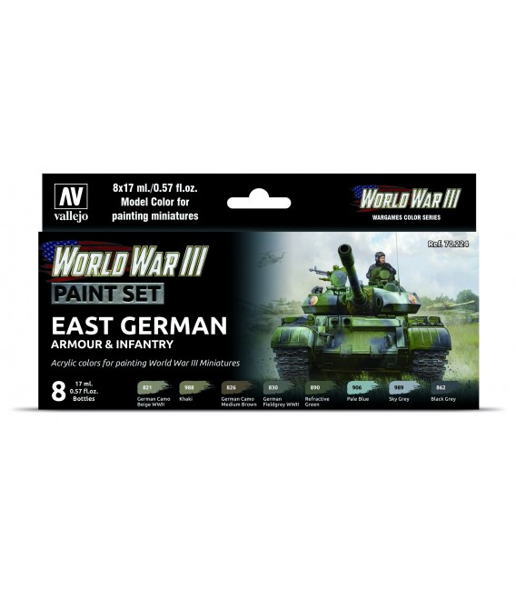 Set Vallejo Model Color 8 u. (17 ml.) WWIII British Armour & Infantry Wargames Color Series