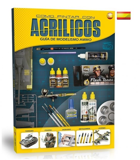 Libro Castellano Guia de modelismo: como pintar con acrilicos