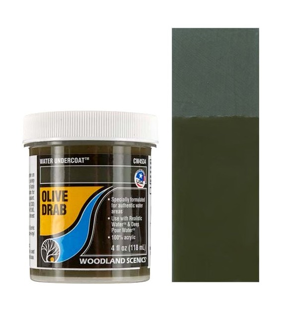 Olive Drab CW4534 Water Undercoat 118 ml. Water System by Woodland Scenics