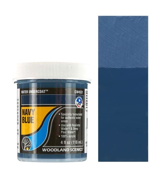 Navy Blue CW4531 Water Undercoat 118 ml. Water System by Woodland Scenics
