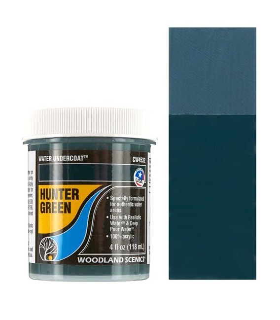 Hunter Green CW4532 Water Undercoat 118 ml. Water System by Woodland Scenics