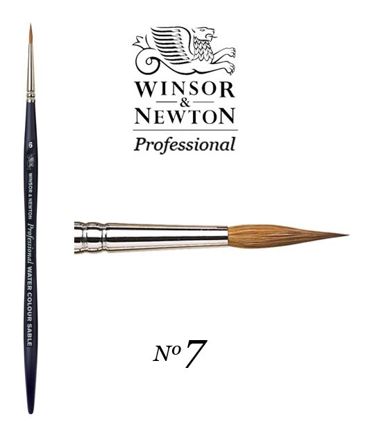 Manico corto Winsor e Newton Pennelli in Martora per Acquarelli Artists Tondo punta fine N 6
