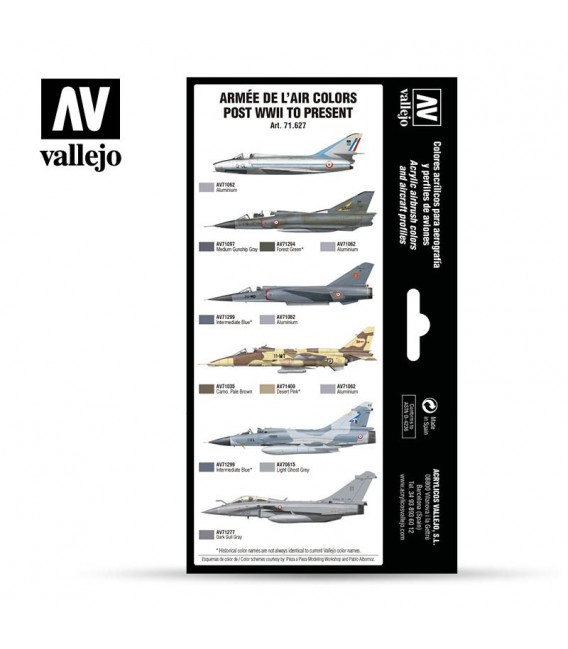 71627 Set Vallejo Model Air 8 u. (17 ml.) Armee de l’Air colors post WWII to present