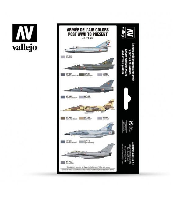 71627 Set Vallejo Model Air 8 u. (17 ml.) Armee de lAir colors post