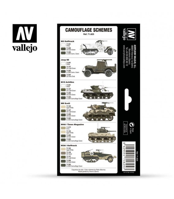 Set Vallejo Model Air 8 u. (17 ml.) WWII US Army Europe & North Africa 1942-1945