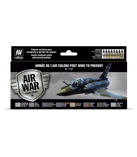 71627 Set Vallejo Model Air 8 u. (17 ml.) Armee de l’Air colors post WWII to present
