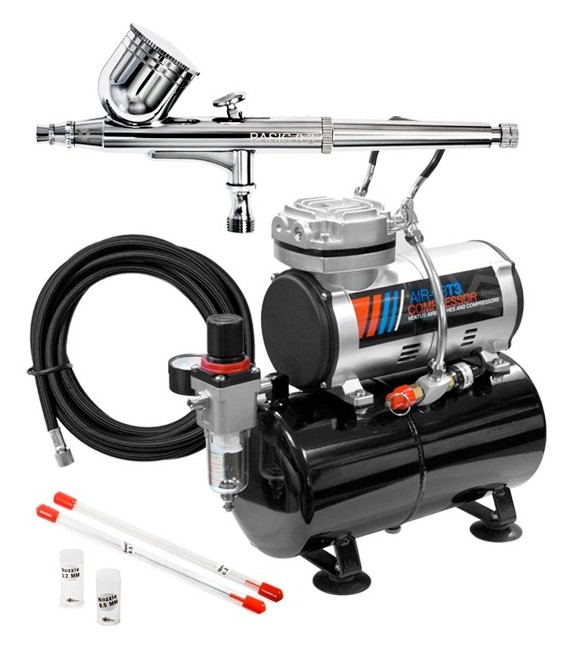 AIR-23T3 + Basic 03 Plus airbrush kit + 0,2 and 0,5