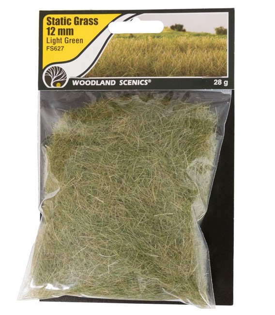 12 mm Static Grass Light Green - Verde Chiaro - FS627 Woodland Scenics.