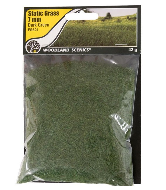 7 mm Static Grass Dark Green - Verde Escuro - FS621 Woodland Scenics.