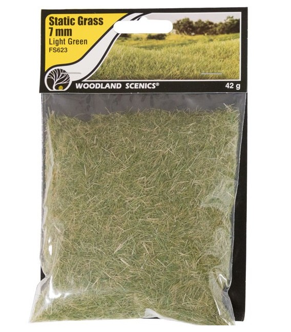 7 mm Static Grass Light Green - Verd Clar - FS623 Woodland Scenics.