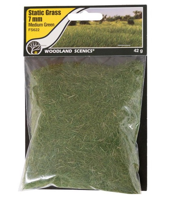 7 mm Static Grass Medium Green - Vert Moyen - FS622 Woodland Scenics.