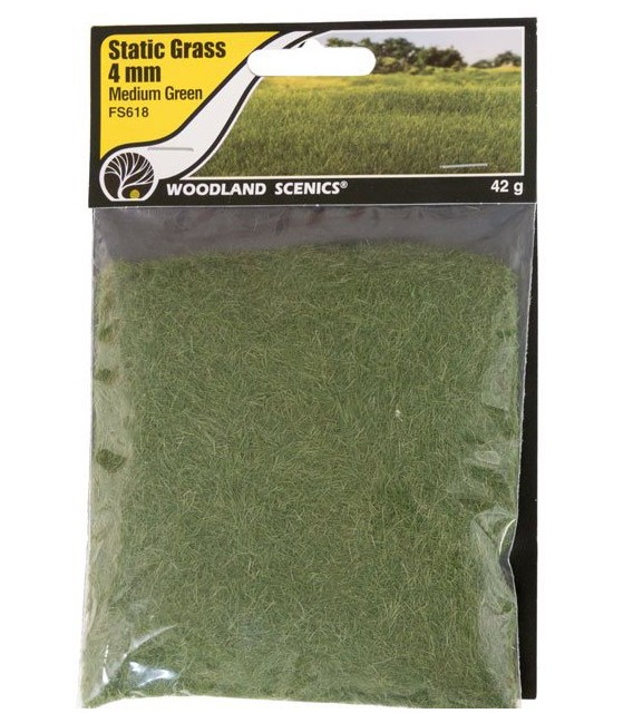 4 mm Static Grass Medium Green - Verde Medio - FS618 Woodland Scenics.