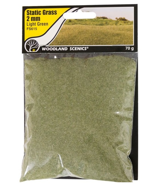 2 mm Static Grass Light Green - Verd Clar - FS615 Woodland Scenics.