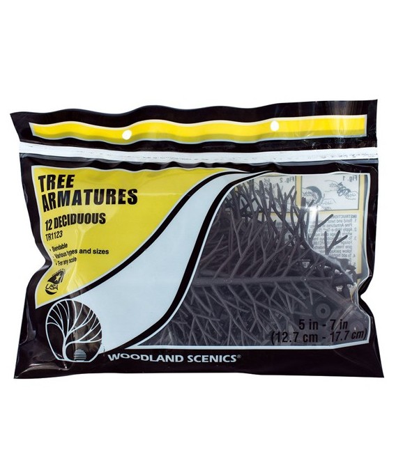 Set 12 Tree Armature 13-18 cm (Deciduous) TR1123 Woodland Scenics.