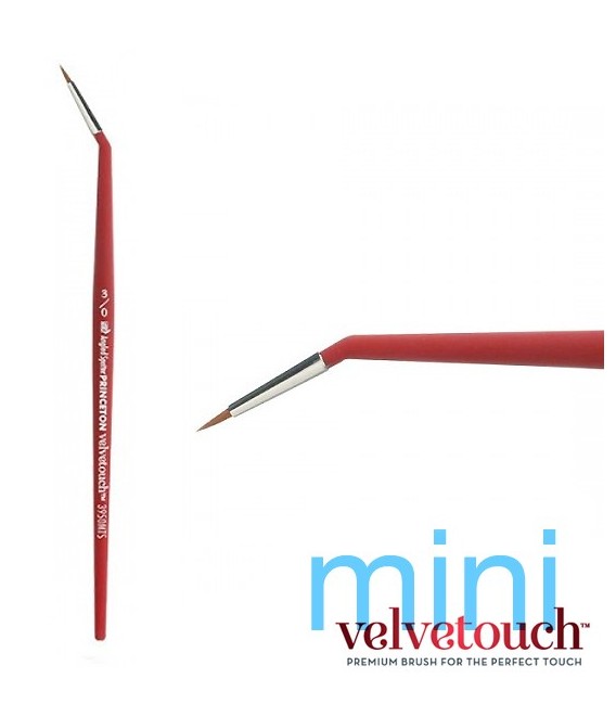 3/0 ANGLED SPOTTER Pincel Angular 3950 MINI mango corto sintetico.