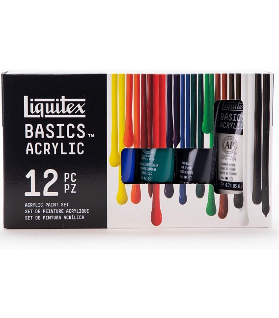 Set pintura acrilica Liquitex Basics 12 tubs