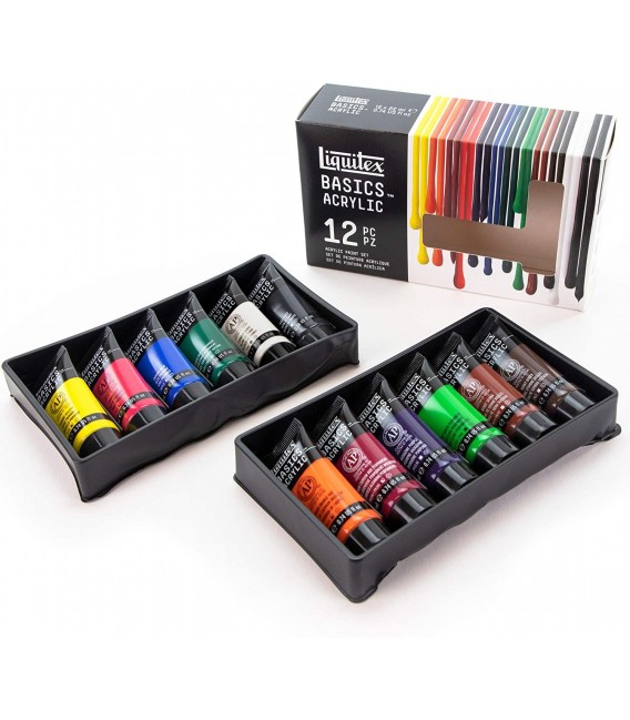 Set pintura acrilica Liquitex Basics 12 tubs