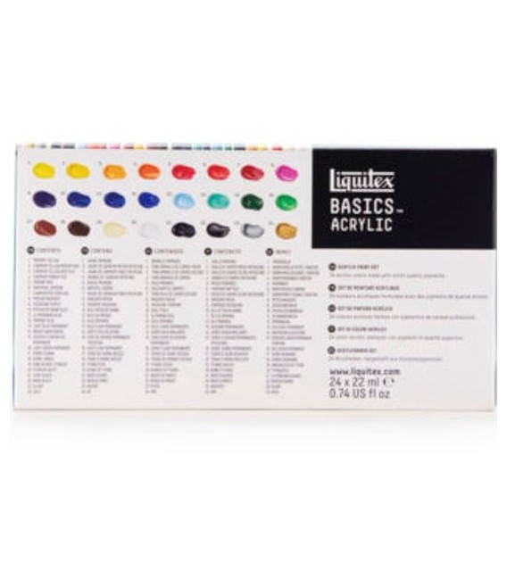 Set pintura acrilica Liquitex Basics 24 tubs