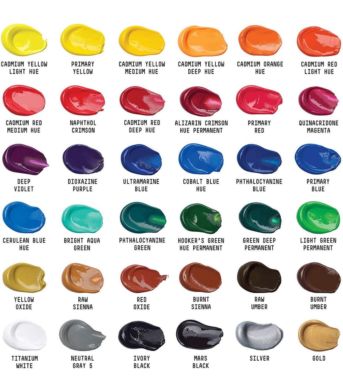 Kit básico de pintura en colores acrílicos Boutique de arte y