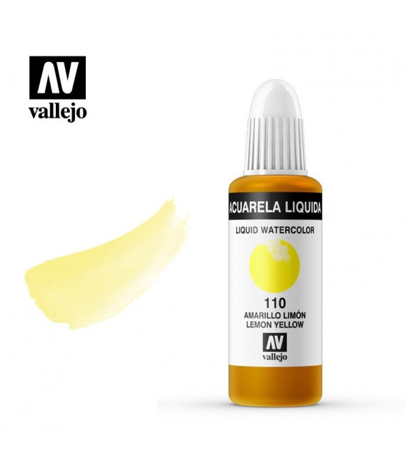 110 Amarillo Limon acuarela liquida Vallejo 32 ml.