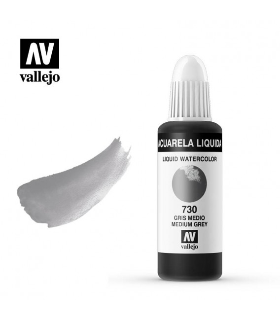 730 Medium grey liquid water colour Vallejo 32 ml.