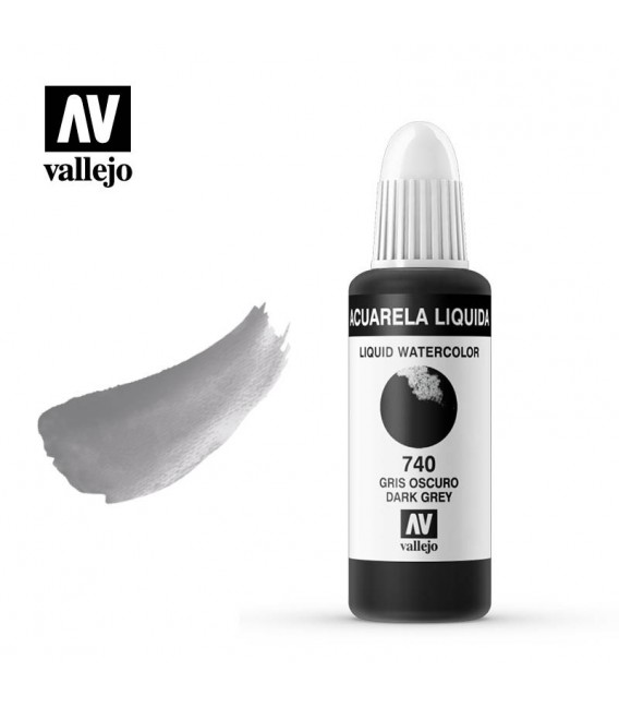 740 Gris fosc aquarel.la liquida Vallejo 32 ml.