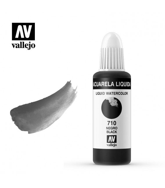 710 Negre aquarel.la liquida Vallejo 32 ml.