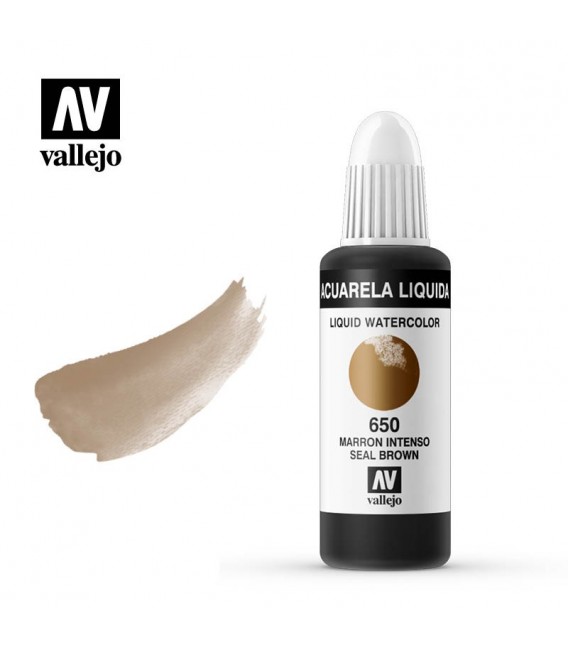 650 Marron intenso acuarela liquida Vallejo 32 ml.