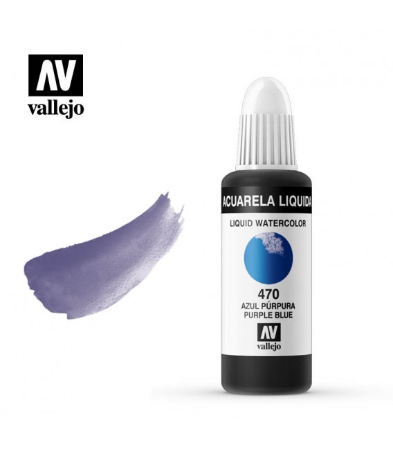 470 Purple Blue liquid water colour Vallejo 32 ml.
