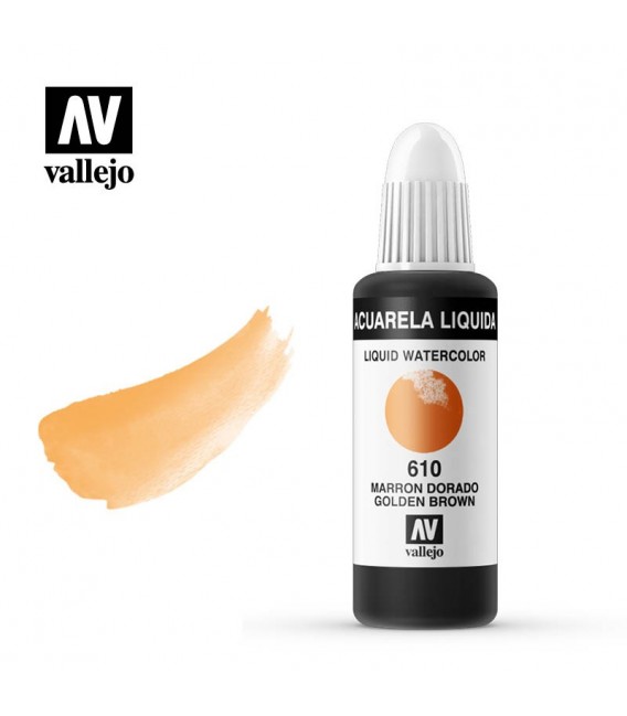610 Golden brown liquid water colour Vallejo 32 ml.