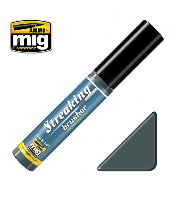 Streakingbrusher Ammo Mig Gris Brut Calid 10 ml.