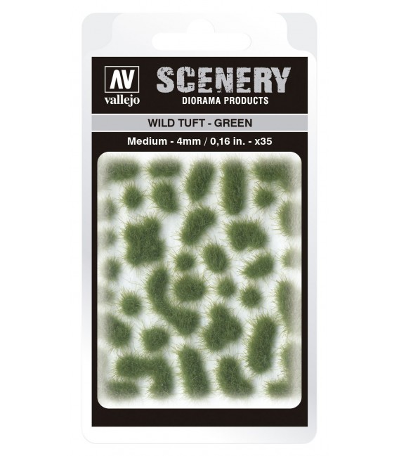 SC406 -  Green Wild Tuft Medium 4 mm Vallejo Scenery