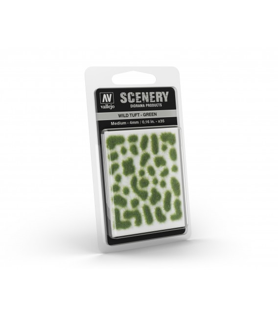 SC406 -  Green Wild Tuft Medium 4 mm Vallejo Scenery