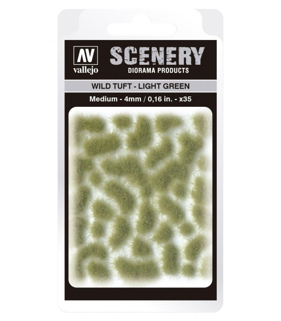 SC407 - Light Green Wild Tuft Medium 4 mm Vallejo Scenery