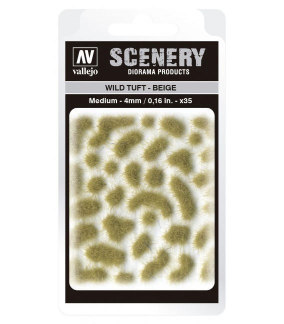 SC408 - Beige Wild Tuft Medium 4 mm Vallejo Scenery