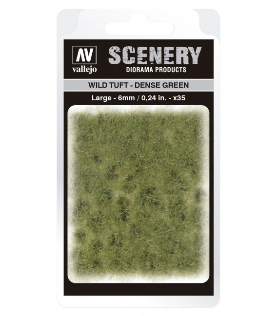 SC413 - Dense Green Wild Tuft Large 6 mm Vallejo Scenery