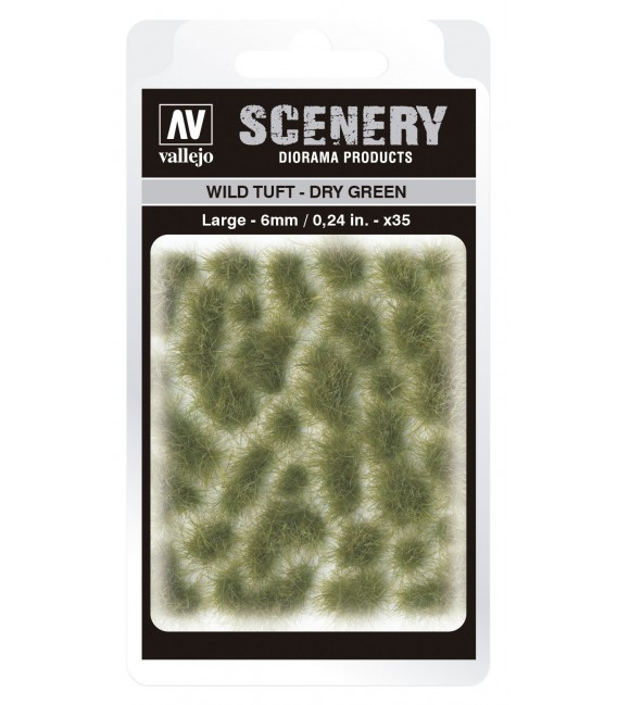 SC415 Dry Green Wild Tuft Large 6 mm Vallejo Scenery