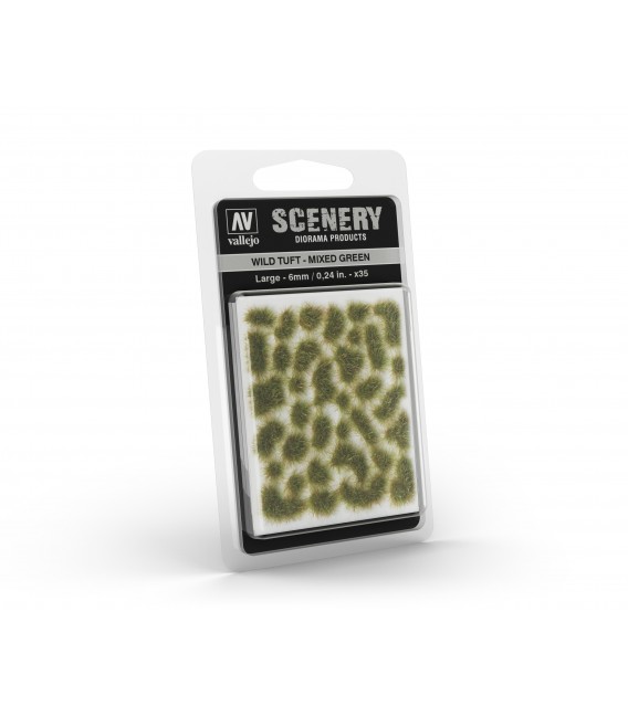 SC416 Mixed Green Wild Tuft Large 6 mm Vallejo Scenery