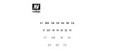 ST-AFV003 Numerales Rusos WWII Vallejo Hobby Stencils 125 X 125 mm.