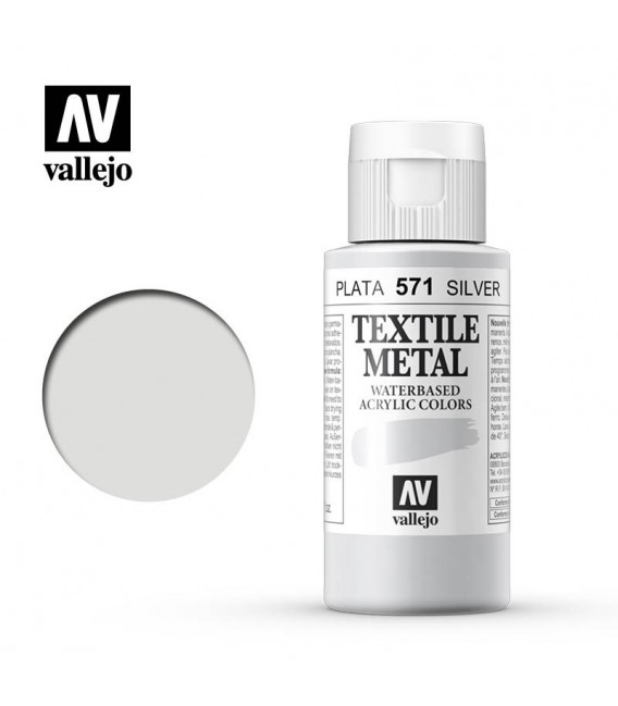 571 Plata metàl.lic Textile Color Vallejo 60 ml.