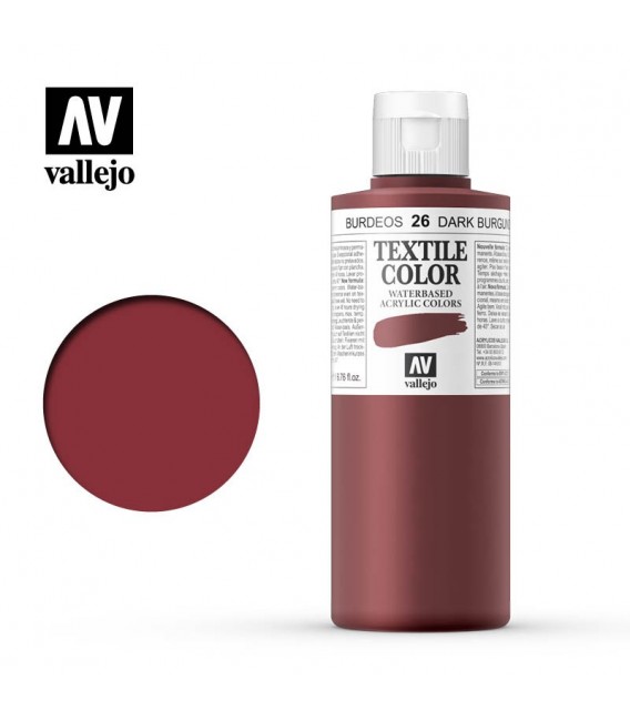 26 Dark Burgundy Textile Color Vallejo 200 ml.